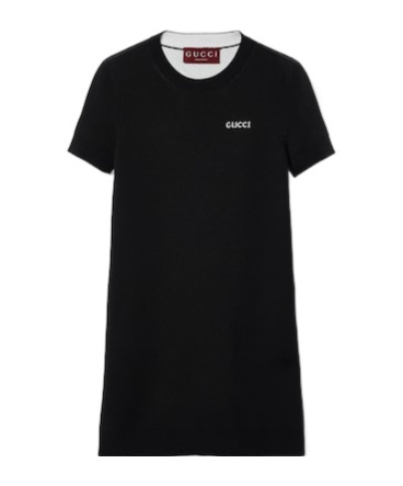 Gucci Wool T-shirt Mini Dress In Black