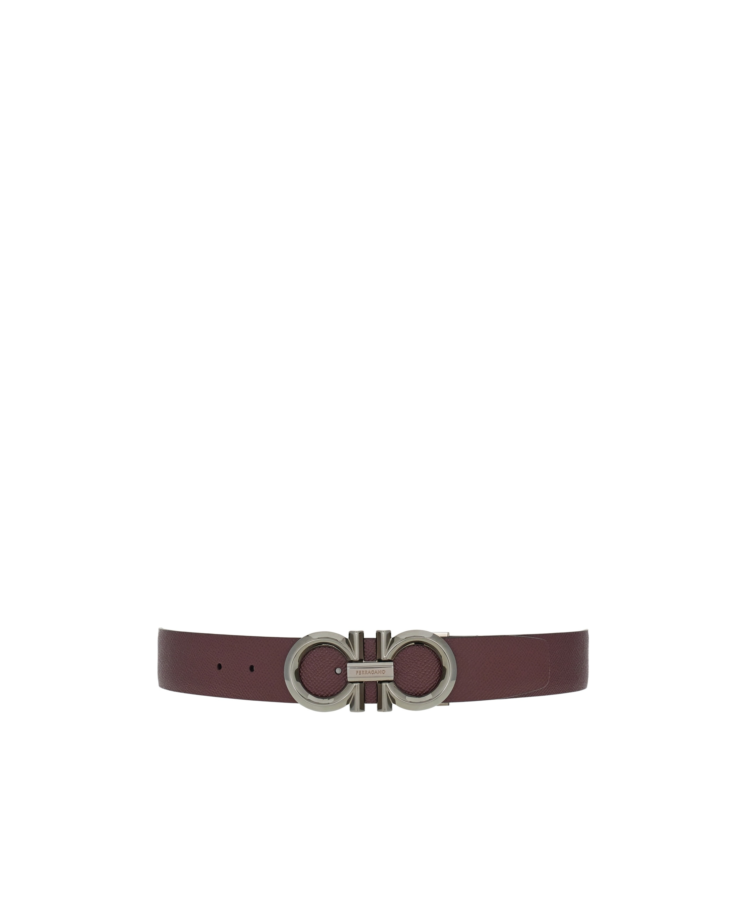Ferragamo Gancini Reversible Leather Belt In Red