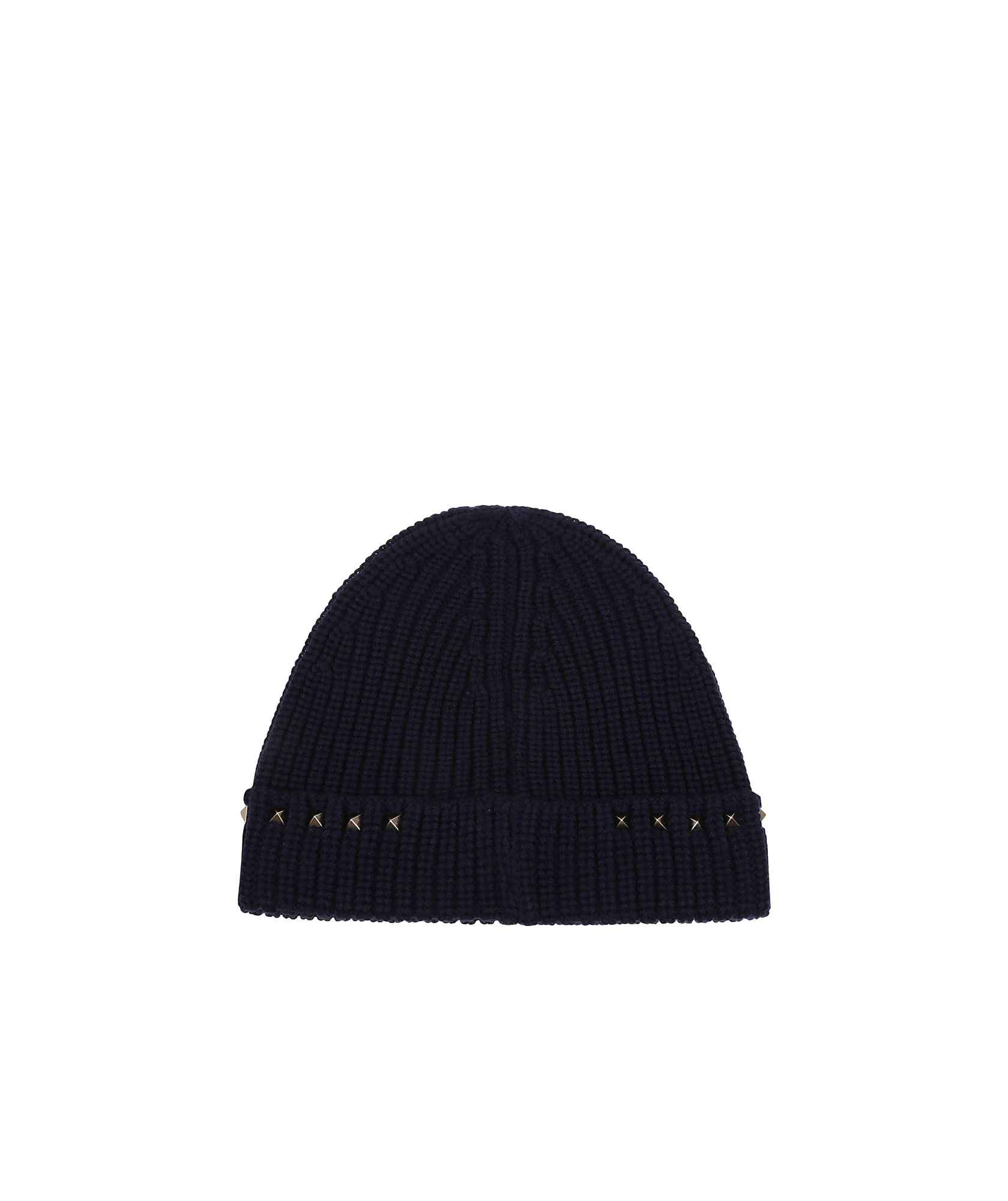 Valentino Rockstud Virgin Wool Beanie In Black