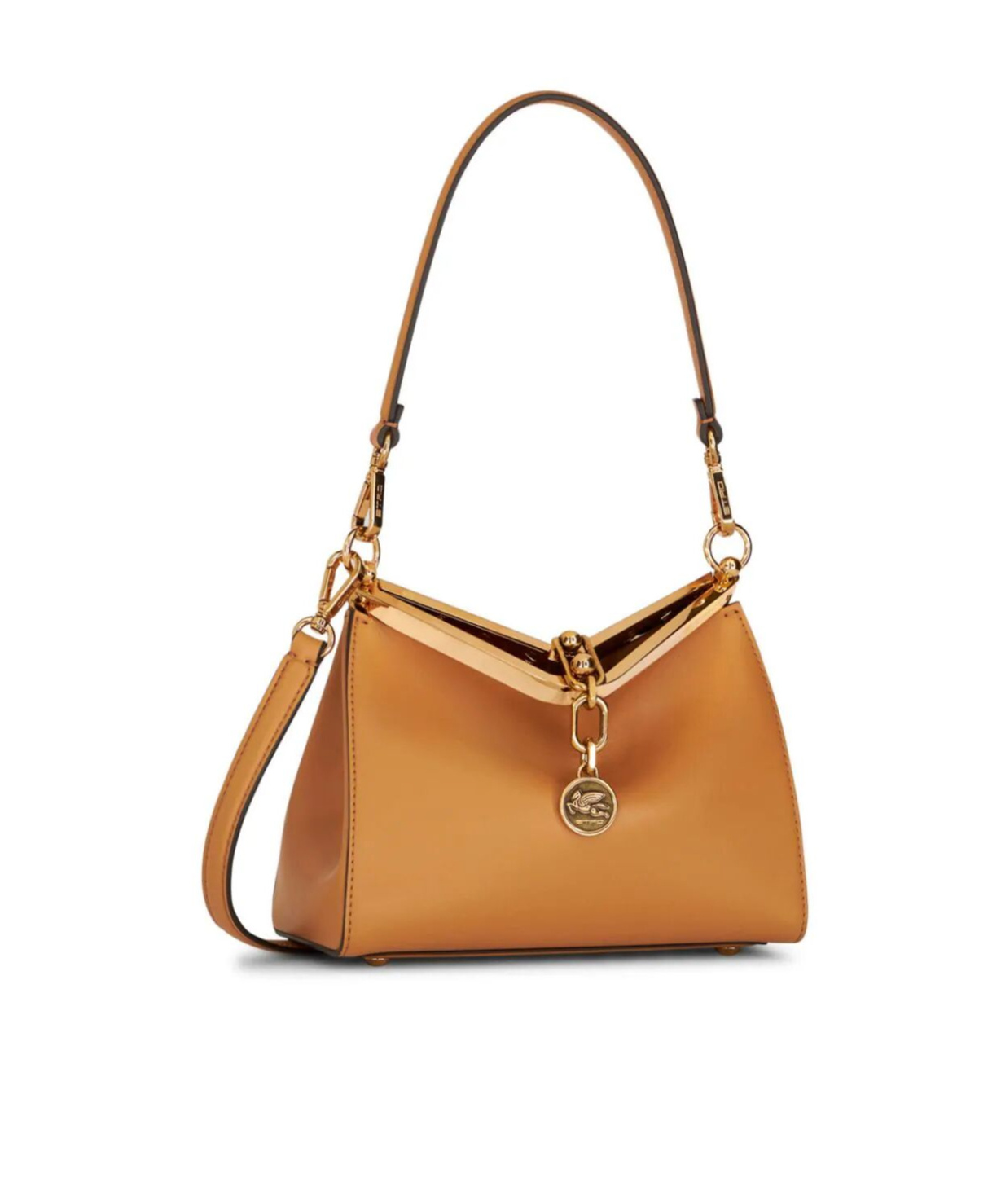 Etro Mini Vela Leather Shoulder Bag In Brown