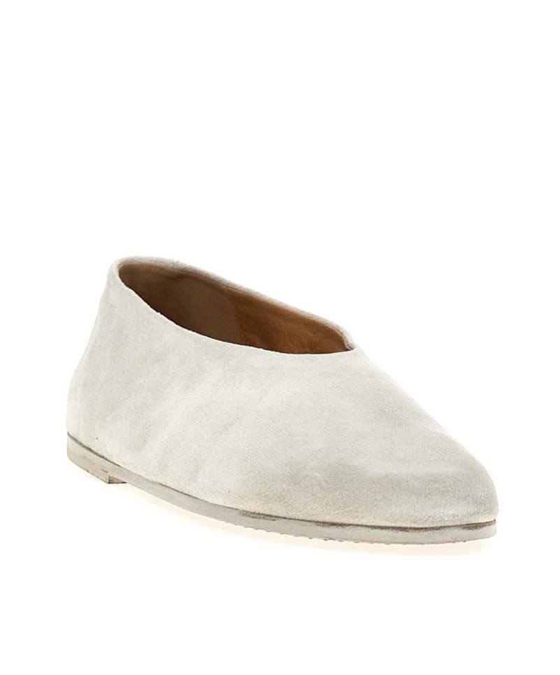Marsèll Flat Sole Ballet Flats With Round Toe In White
