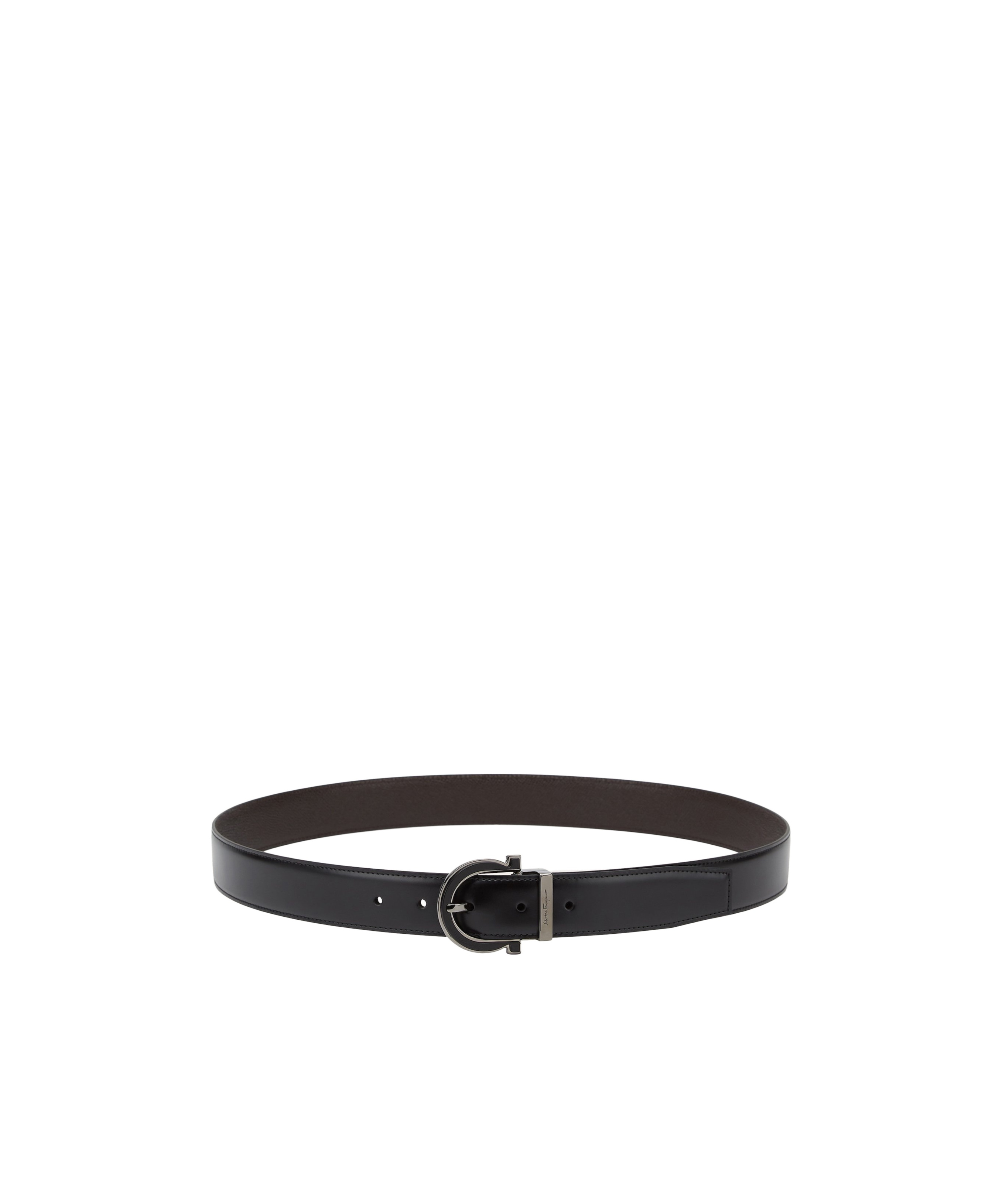 Ferragamo Adjustable Gancini Belt In Black