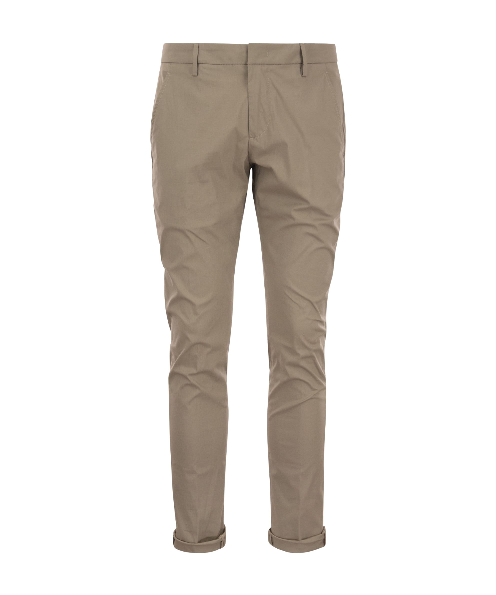 Dondup Mid-rise Straight Leg Trousers In Gray