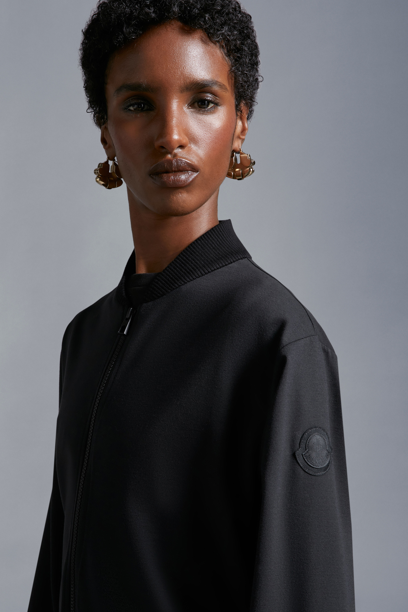 Shop Moncler Zip-up Sweatshirt In Black