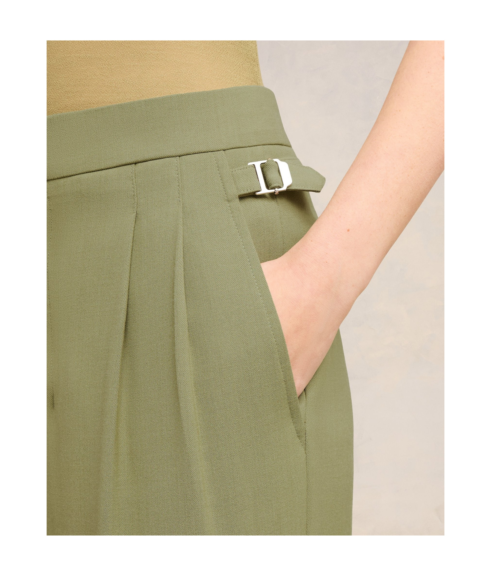 Shop Ami Alexandre Mattiussi Ami Paris High Waist Straight Leg Pants In Nude