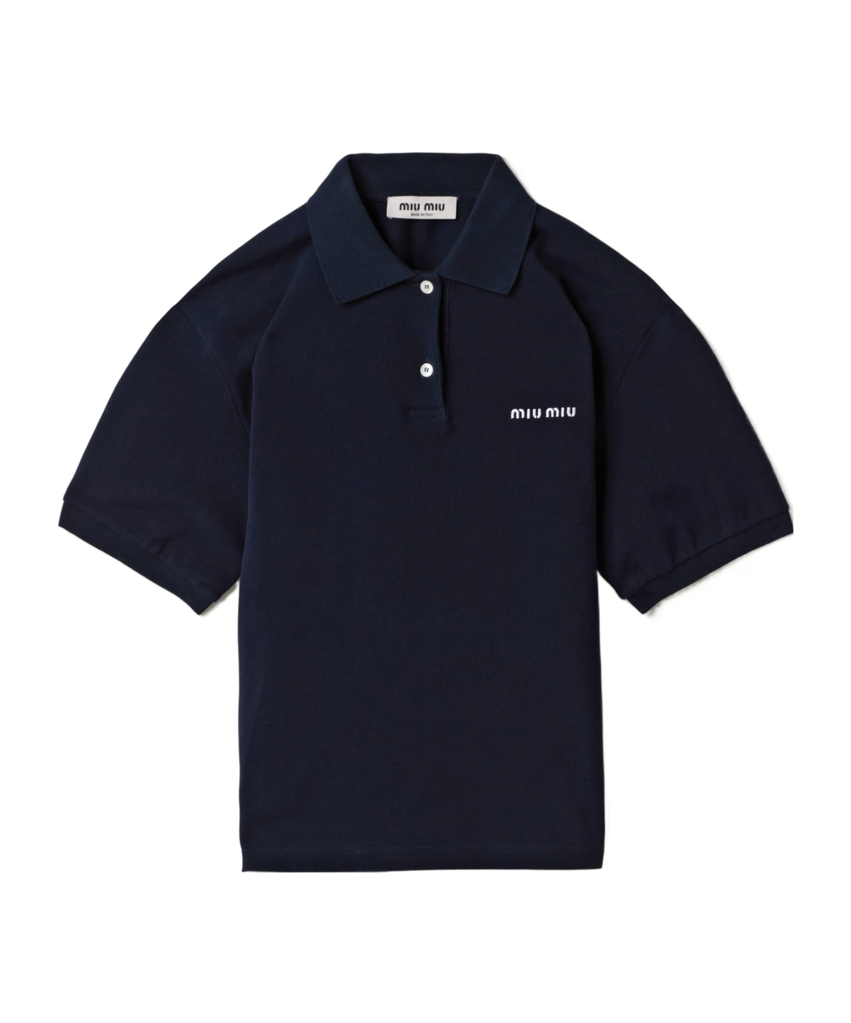 Miu Miu Cotton Piqué Polo Shirt In Blue