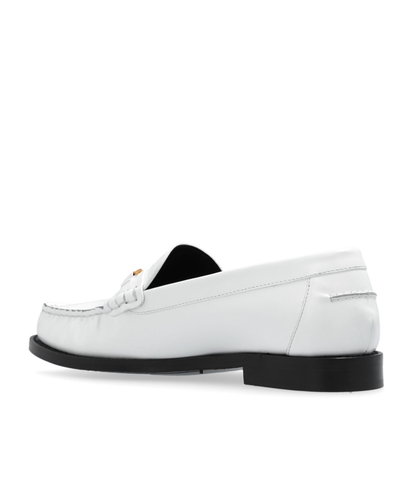 Versace Logo-plaque Slip-on Loafers In White
