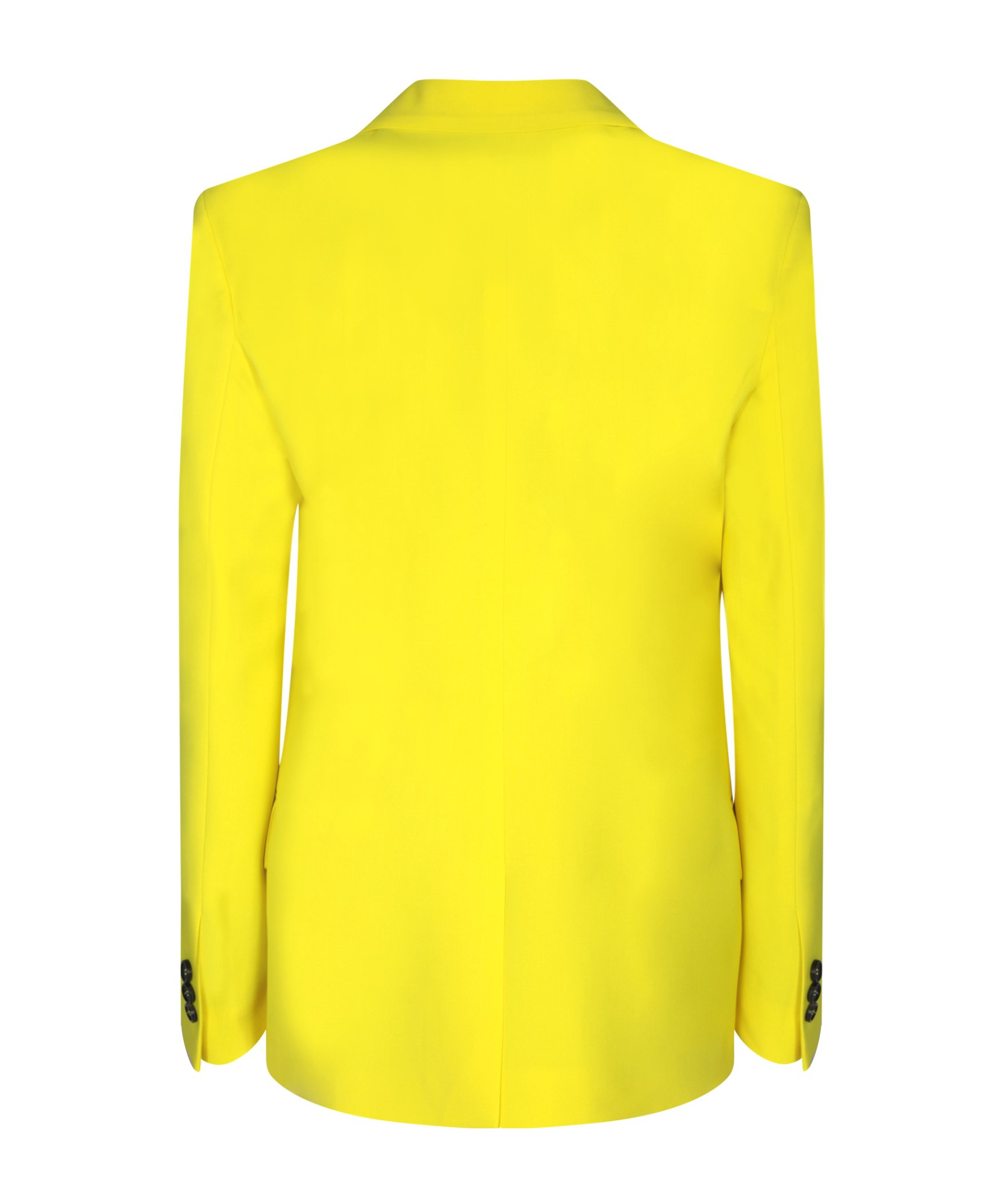 Msgm Stretch Cotton Blazer With Peak Lapels In Yellow