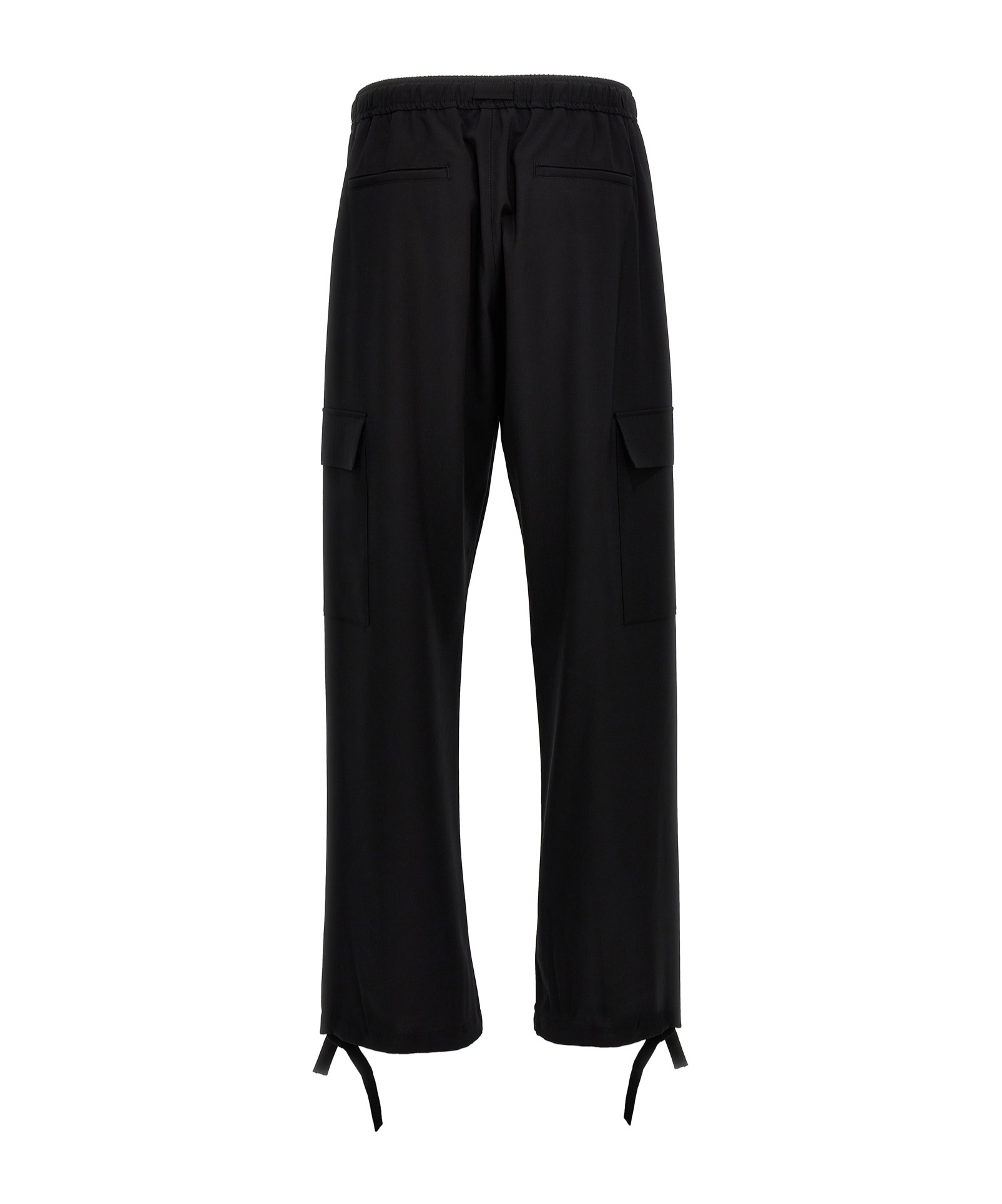 Msgm Cargo Trousers Functional Adjustable Hem In Black