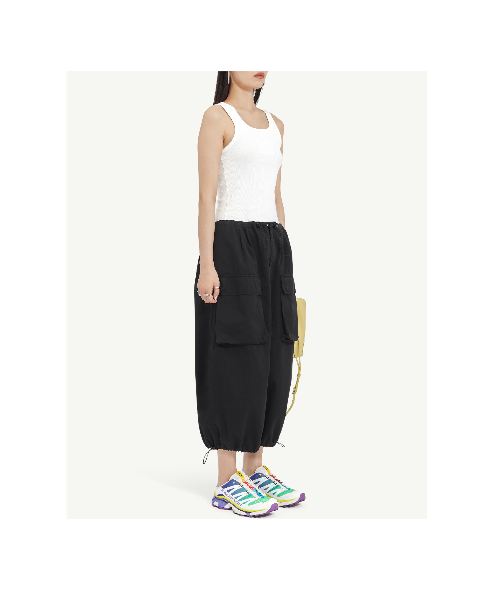 Shop Mm6 Maison Margiela Cotton Gabardine Midi Skirt In Black