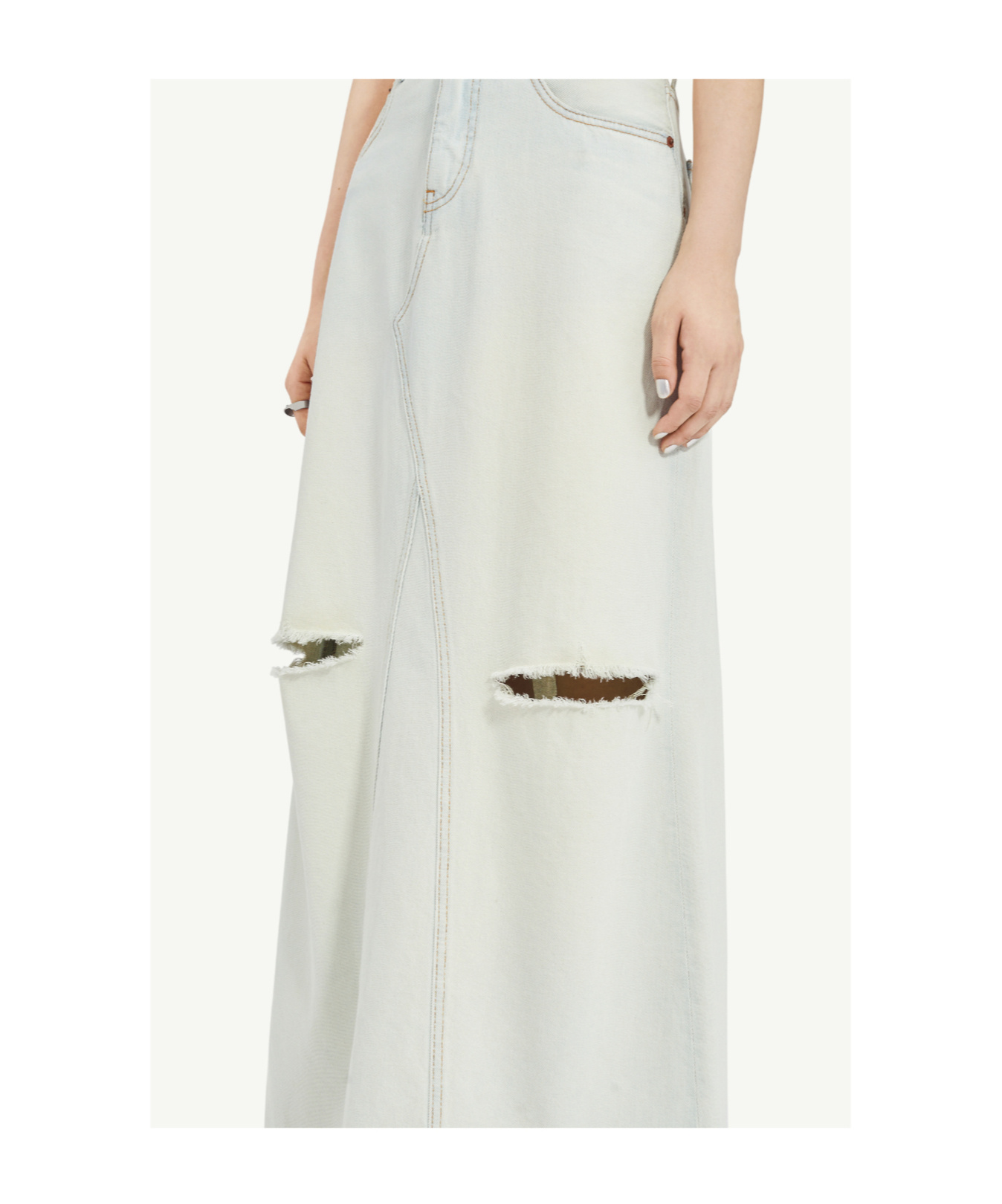 Mm6 Maison Margiela Denim Maxi Skirt In Blue
