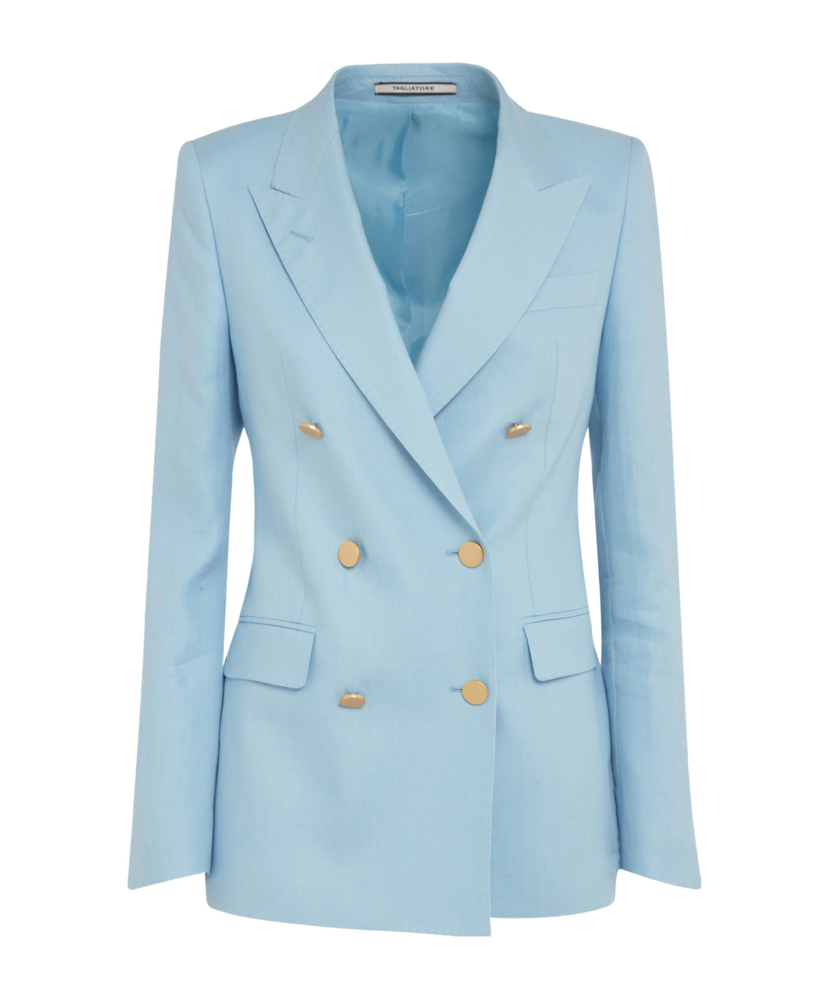 Tagliatore Long-sleeved Double-breasted Suit Jacket In Blue