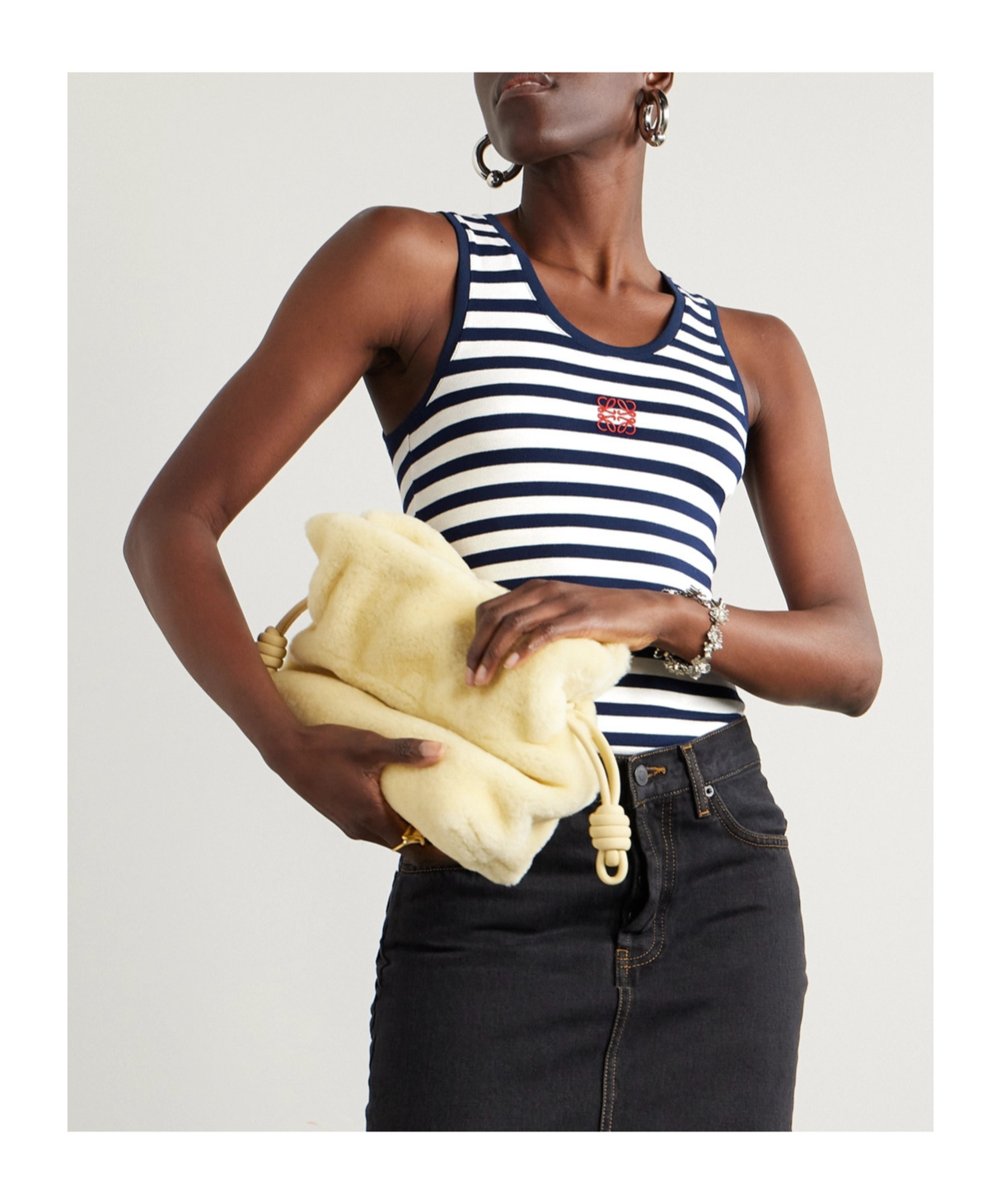 Loewe Anagram Striped Tank Top In White
