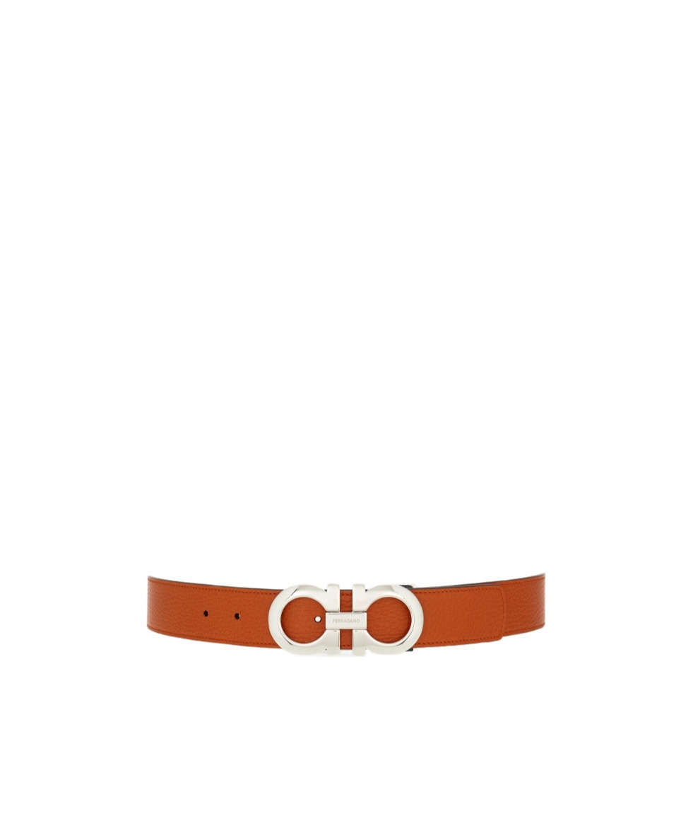 Ferragamo Salvatore Gancini-buckle Reversible Belt In Brown