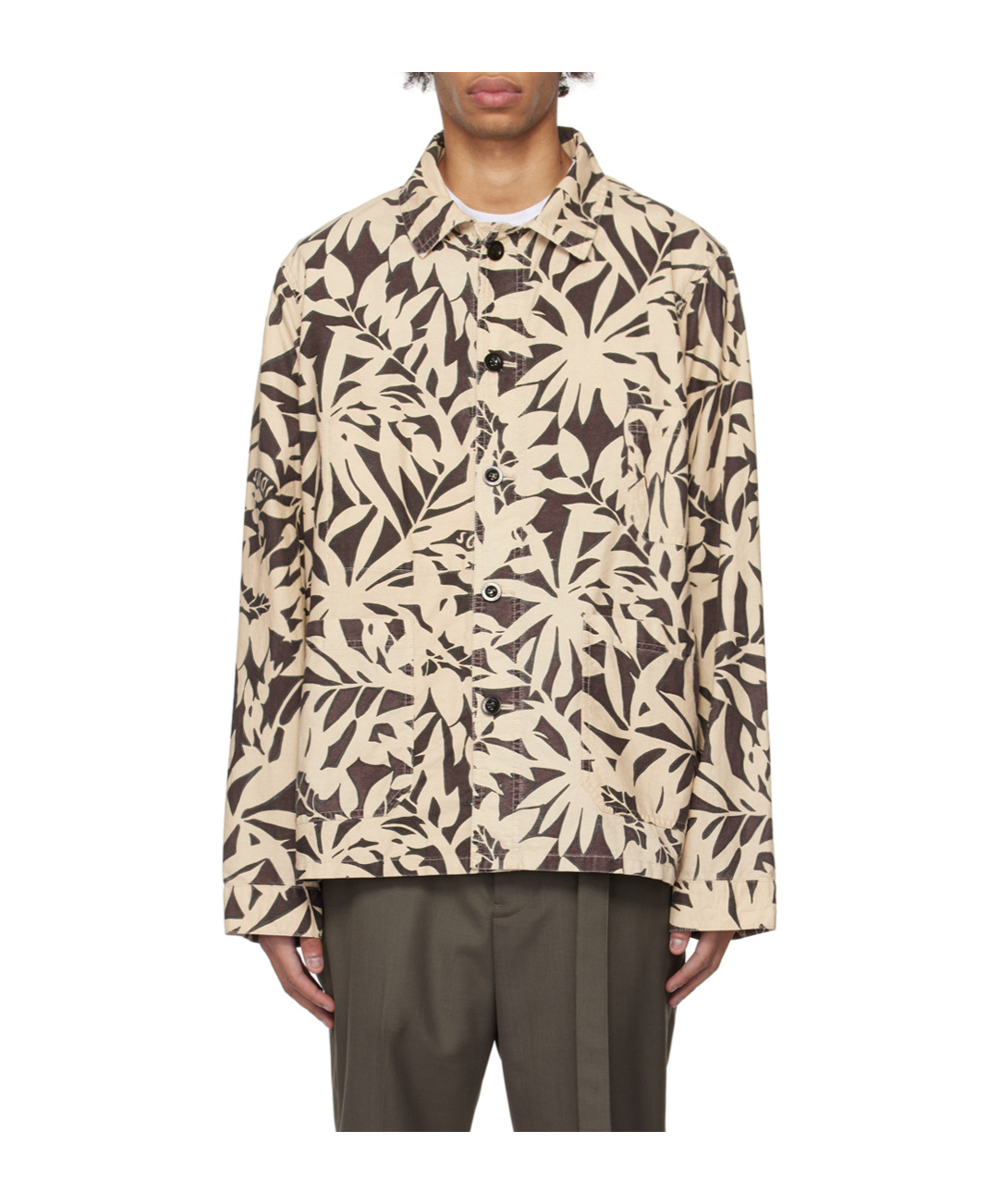 Sacai Printed Pattern Casual Jacket In Brown