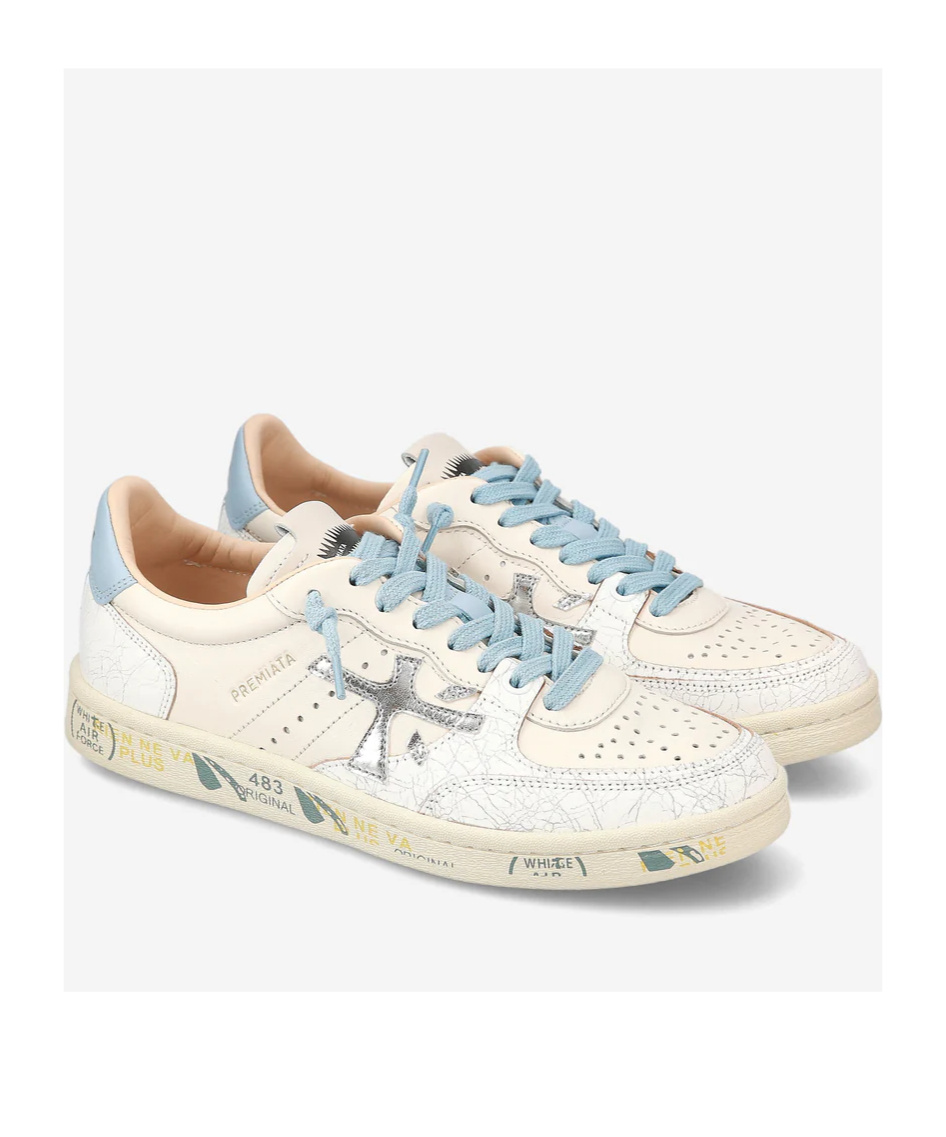 Premiata Bsktclad Strapped Low-top Casual Shoes In White