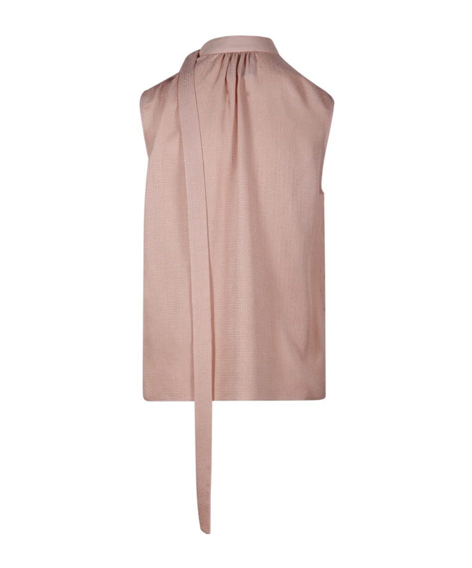 Givenchy Mock-neck Silk Blouse In Nude