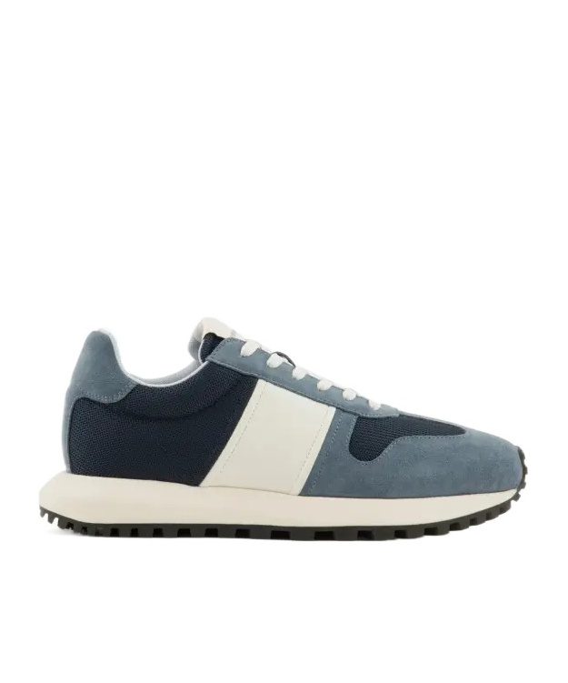 Emporio Armani Colour-block Low-top Sneakers In Multicolor