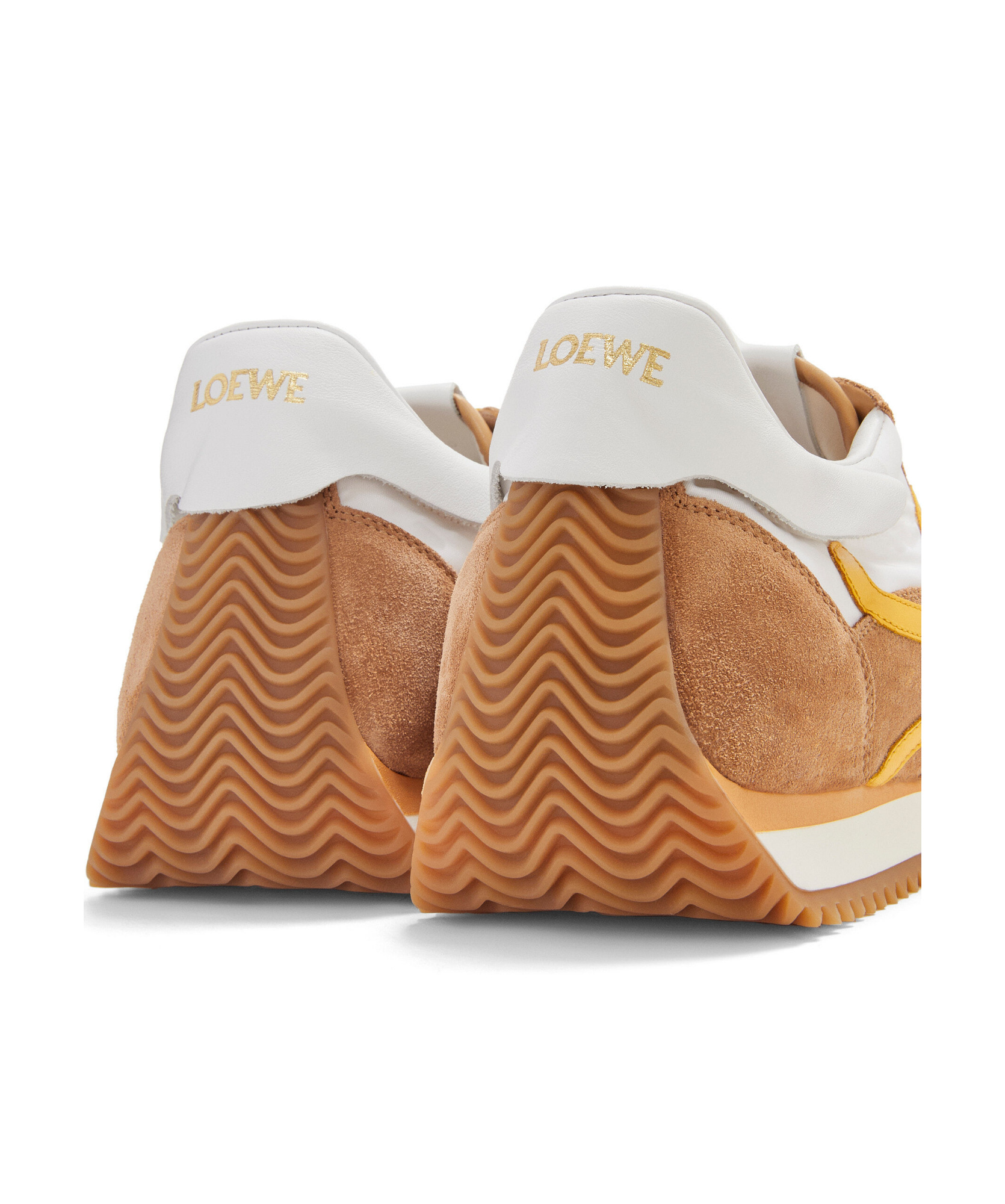 Loewe Suede-panel Flow Runner Sneakers In White