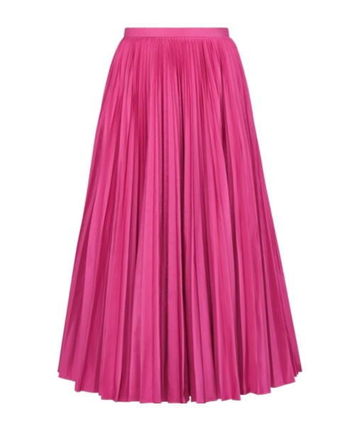 Dior Pleated Midi Skirt Flair In Pink