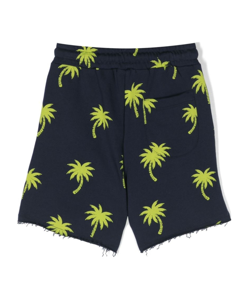 MSGM PALM TREE-PRINT COTTON SHORTS 
