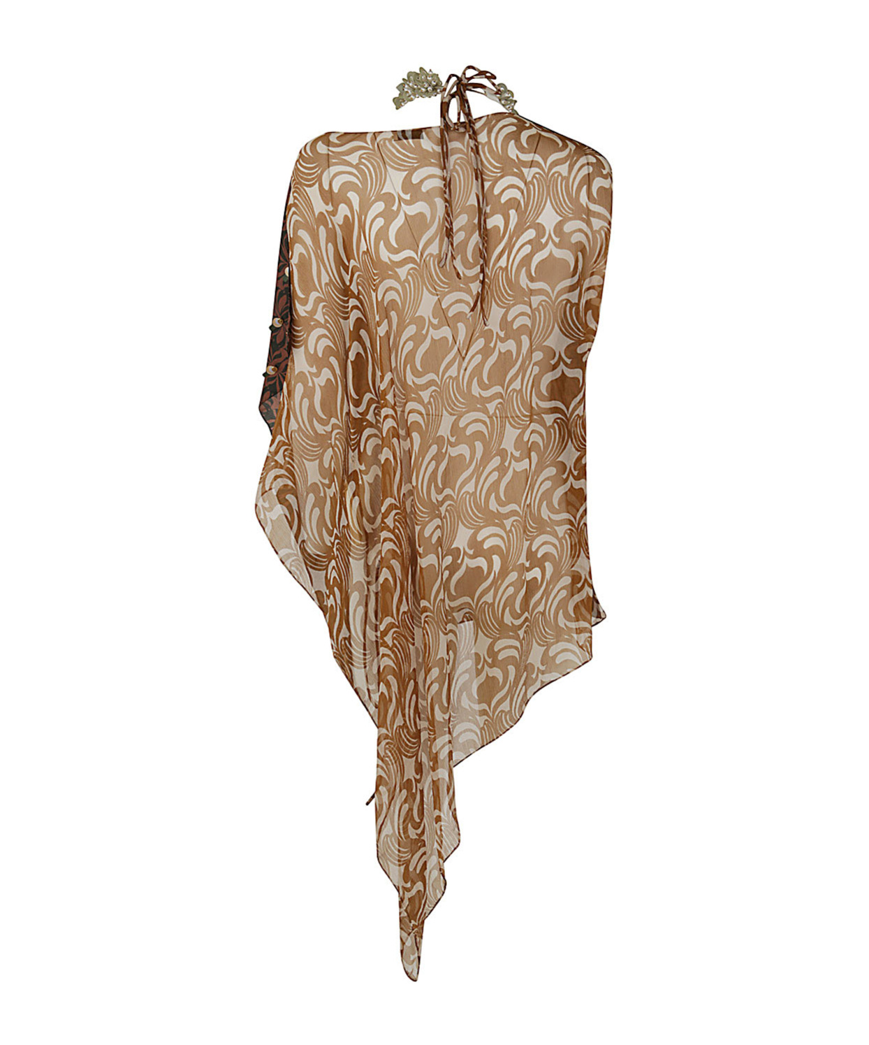 Dries Van Noten Clavier Abstract-print Sequined Halter Top In Brown