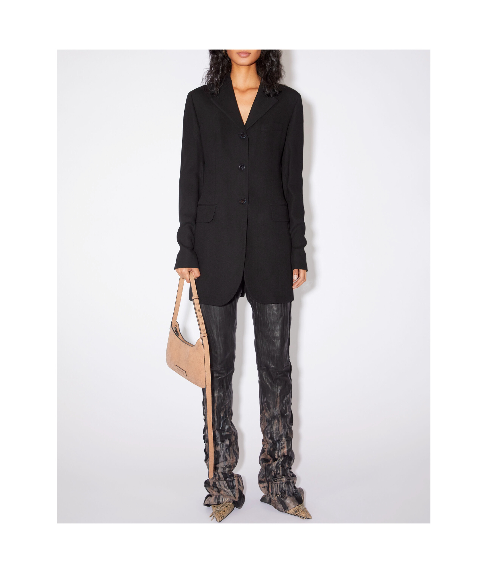 Acne Studios Single-breasted Wool-blend Blazer In Black