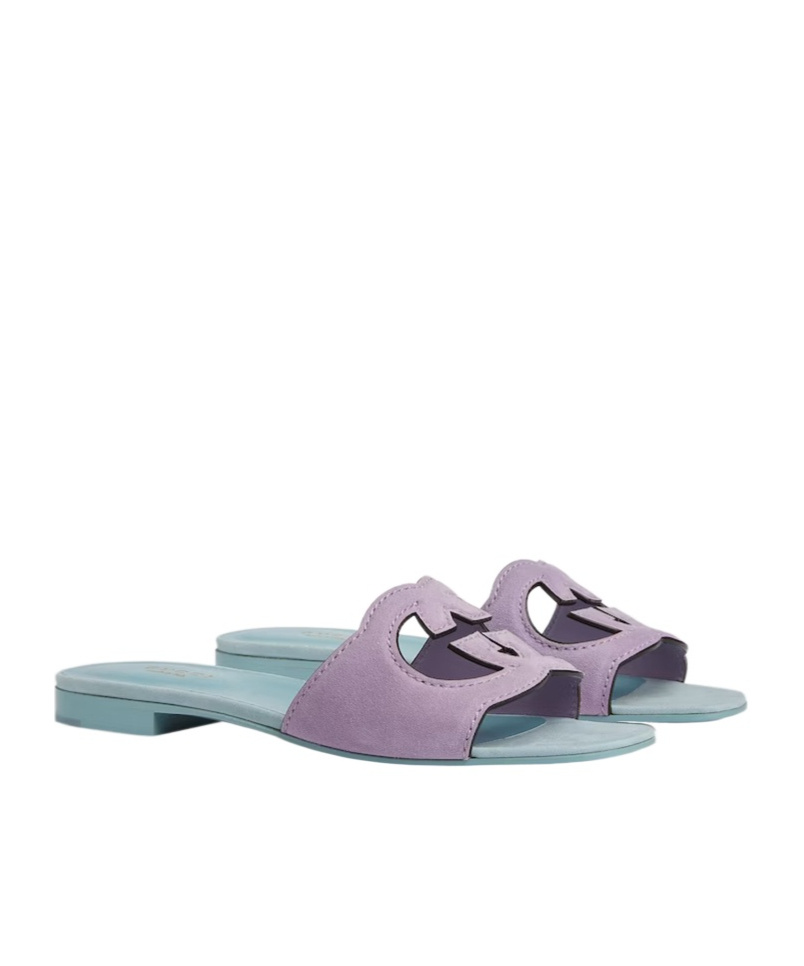 Gucci Interlocking Gg Cut-out Leather Sandals In Multi