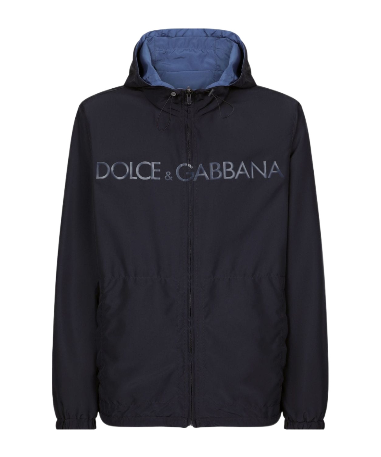 Dolce & Gabbana Reversible Jacket With Hood And Logo In Black