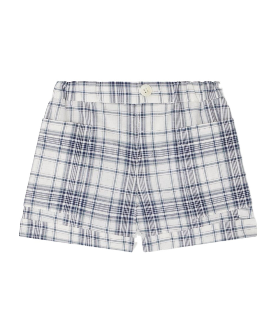 Bonpoint Checkered Shorts In Gray