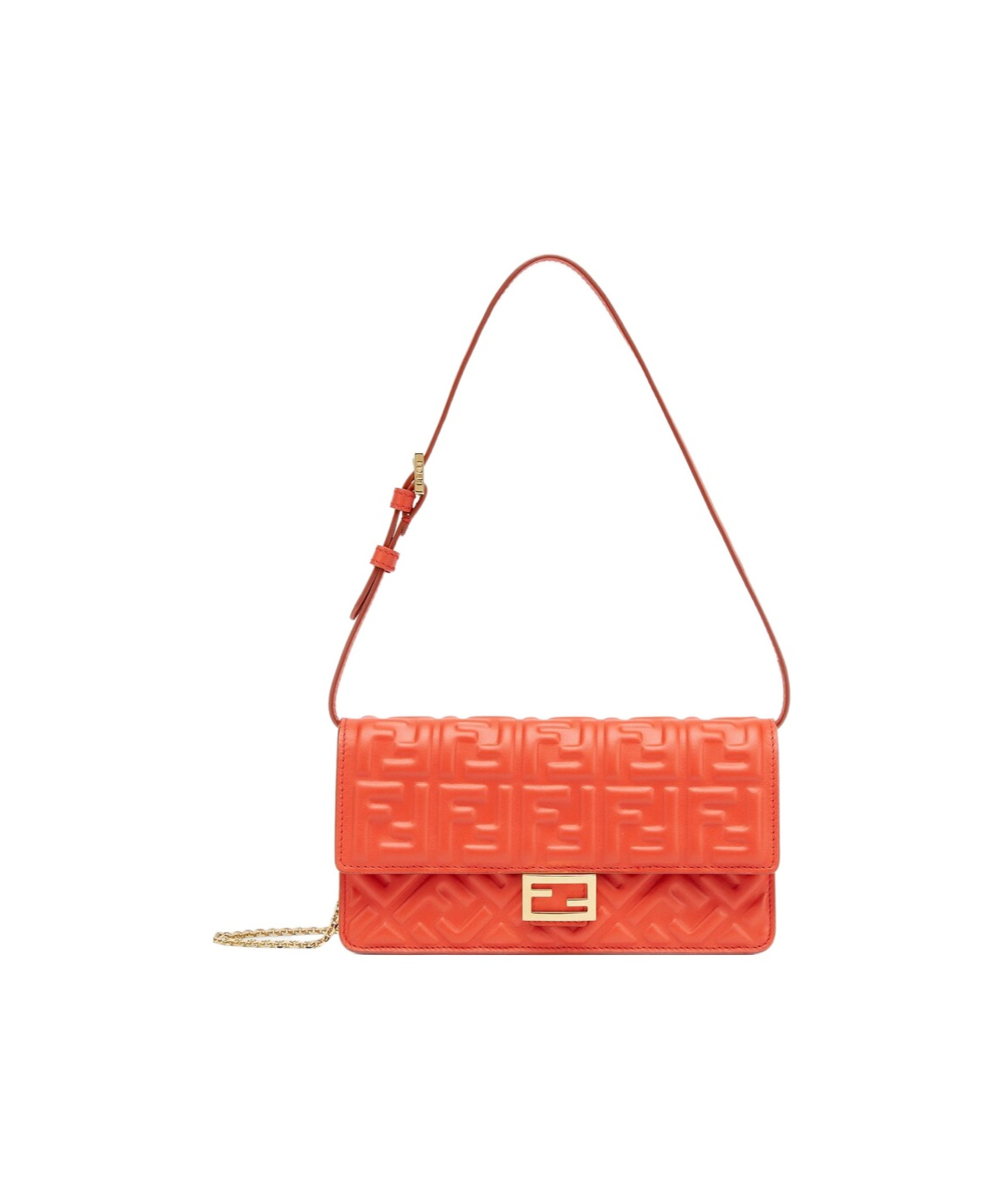 Fendi Baguette Chain Shoulder Bag In Red
