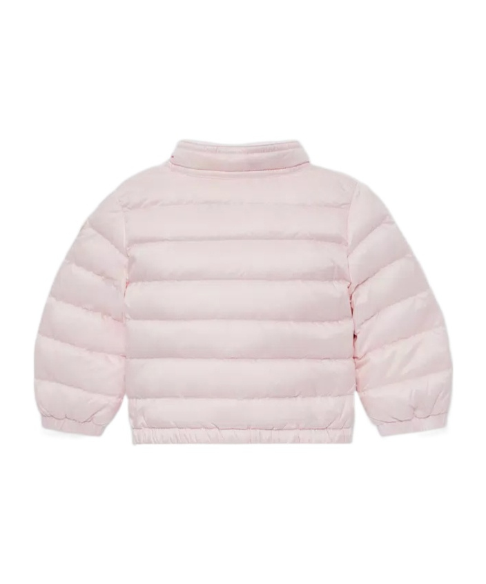 Moncler Lans Logo-patch Quilted Jacket In Pink