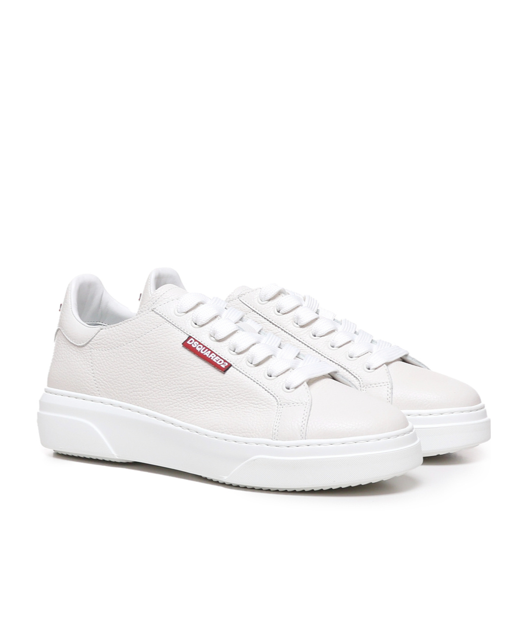 Dsquared2 Man Sneakers White Size 6.5 Leather In White