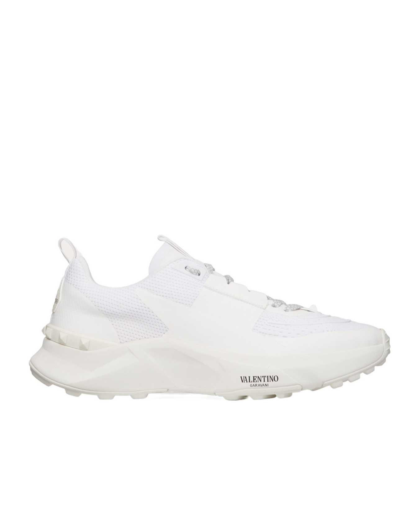 Valentino White Fabric And Mesh True Act Sneakers In White