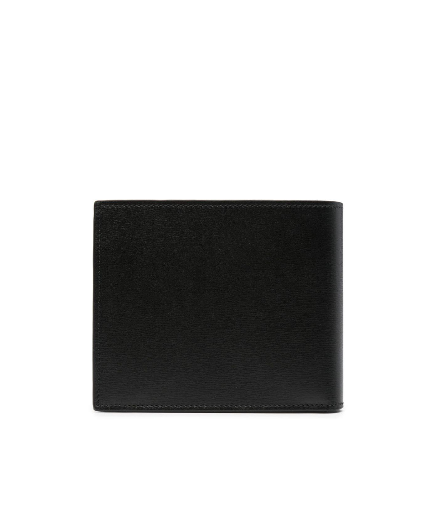 Ferragamo Florence Black Bi-fold Wallet With Logo Lettering On The Front In Leather Man