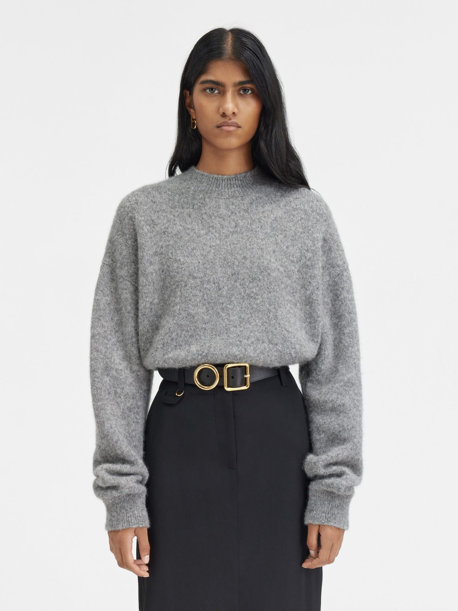 Jacquemus Logo Intarsia Knit Jumper In Gray