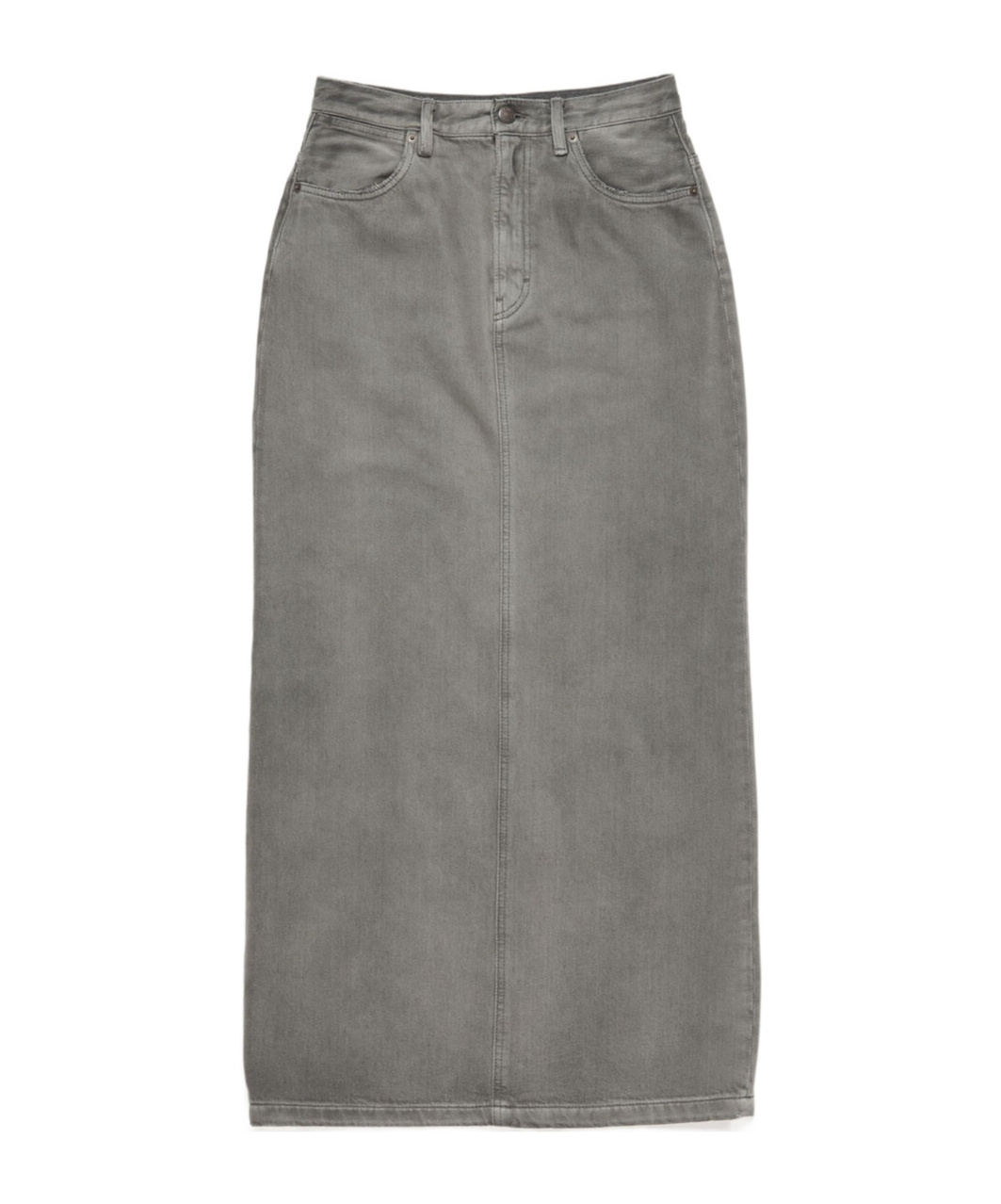 Acne Studios Gray Faded Denim Maxi Skirt In Gray