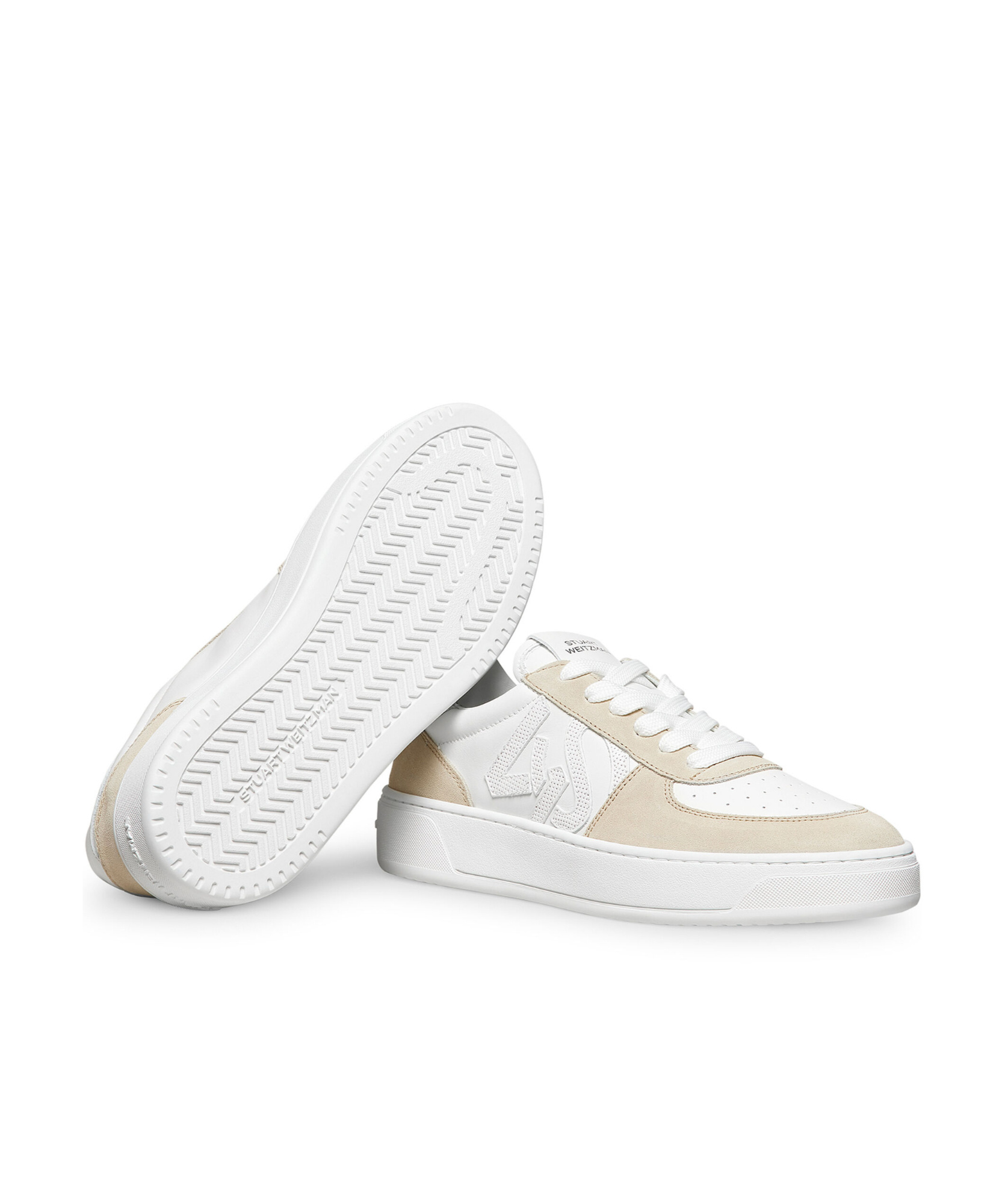Stuart Weitzman Sw Courtside Sneakers In White