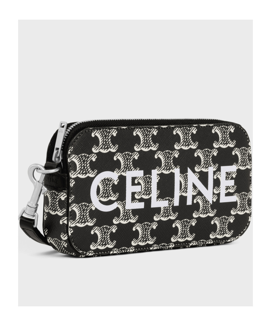Celine Triomphe Logo Cross-body Bag In Black