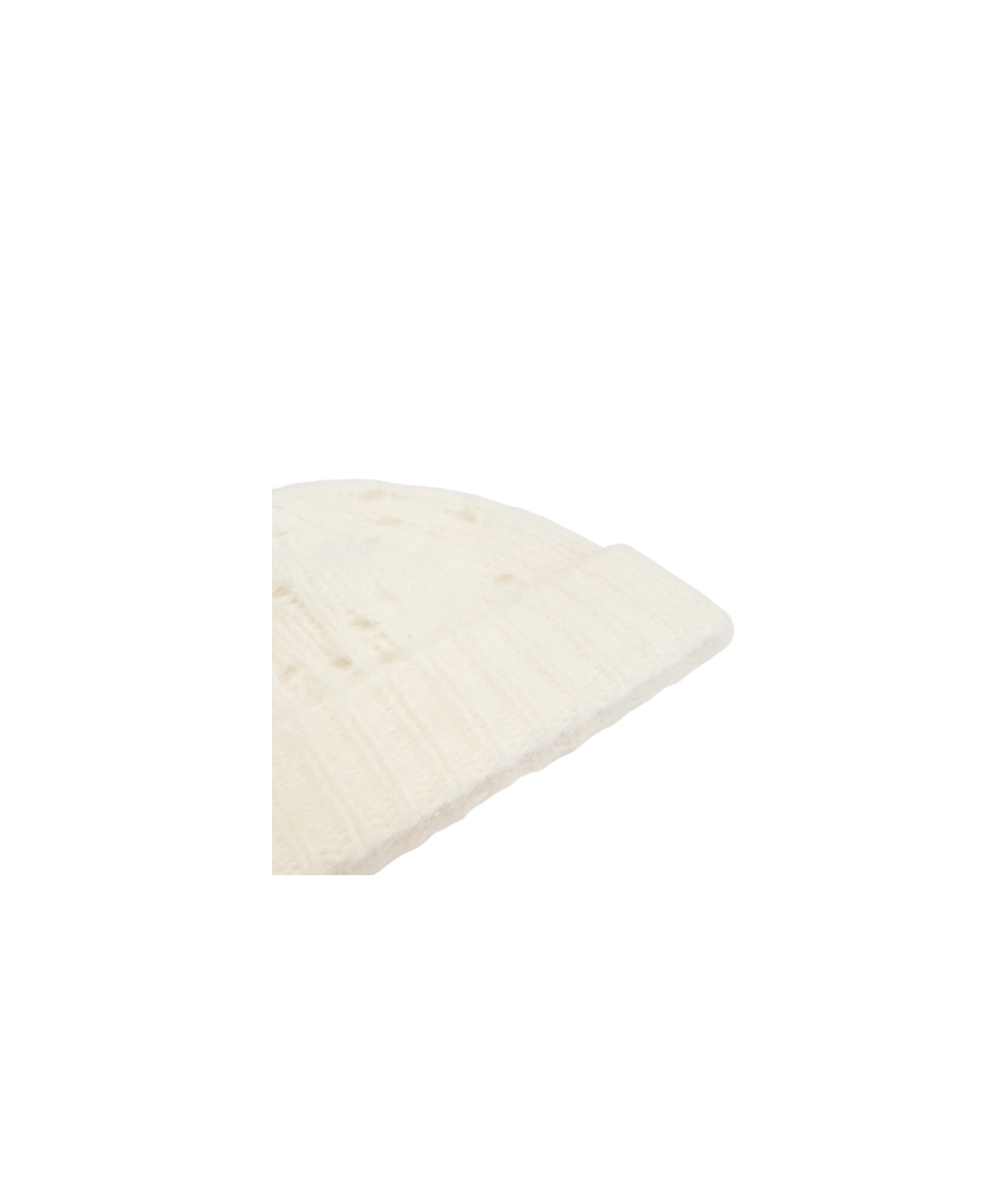 Celine Fair Isle Pick-up Wool Cap In White