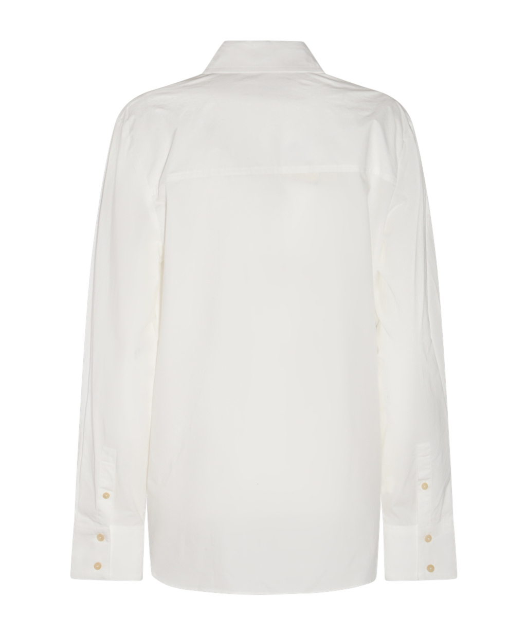 Khaite Pointed-collar Cotton Shirt In White