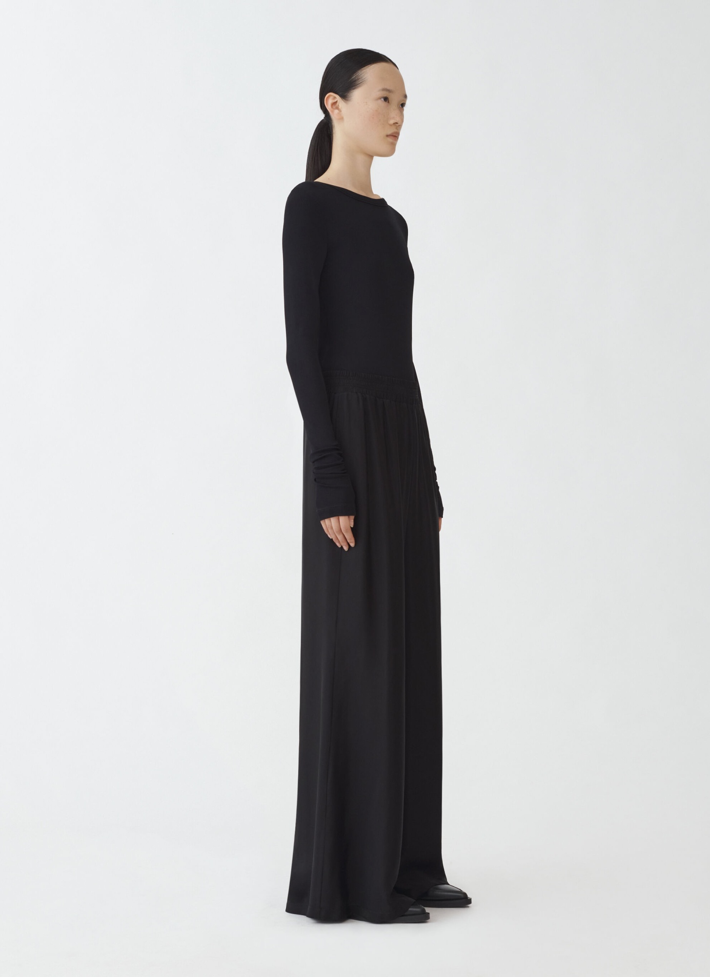 Fabiana Filippi Twill Wide-legged Casual Pants In Black