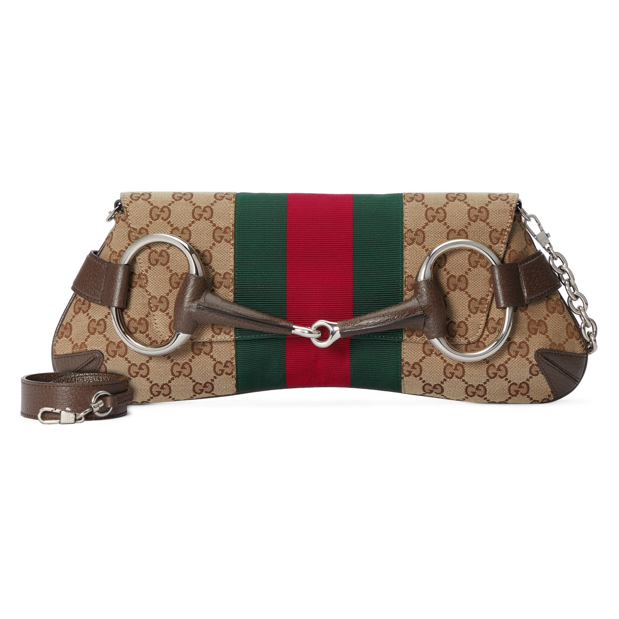 Shop Gucci Medium Horsebit Chain Shoulder Bag In Green