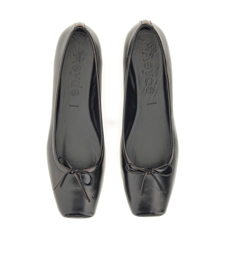 Shop Aeyde Aeydē Gabriella Ballerina Flats In Black