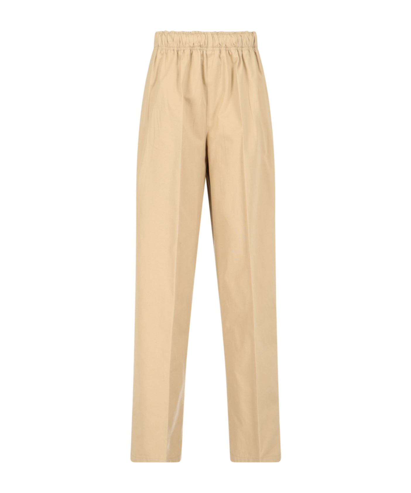 Prada Wide-leg Cotton Trousers In Brown