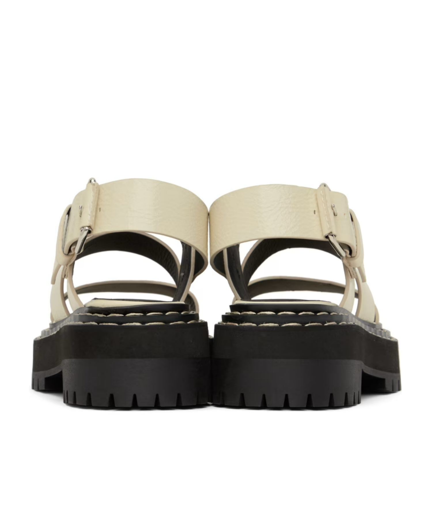 Shop Proenza Schouler Stitch Details Open-toed High-heeled Sandals In Black