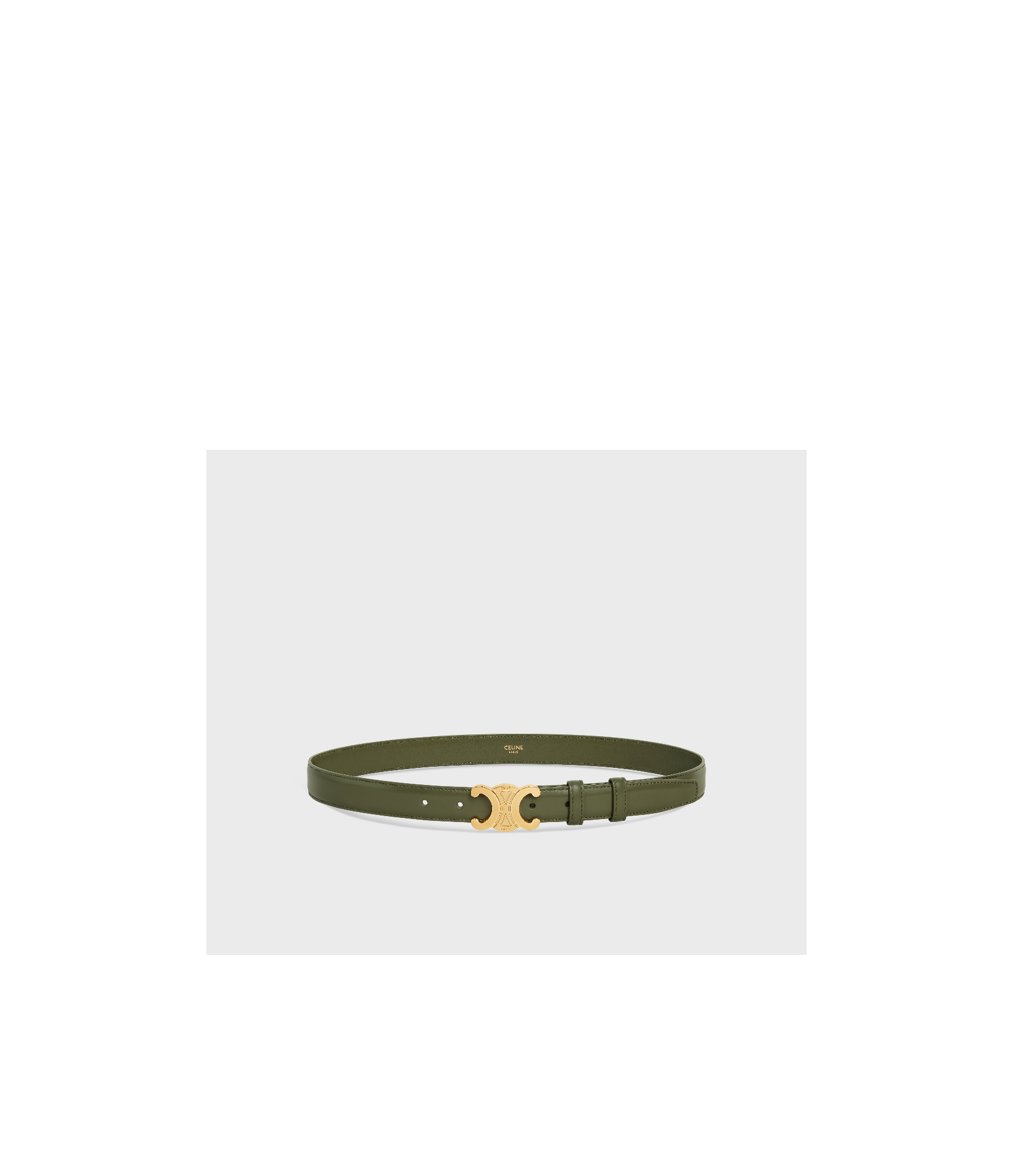 Celine Medium Triomphe Taurillon Belt In Green