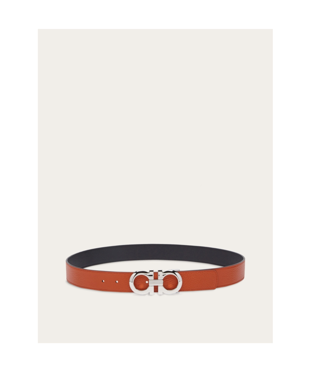 Ferragamo Salvatore Gancini-buckle Reversible Belt In Brown