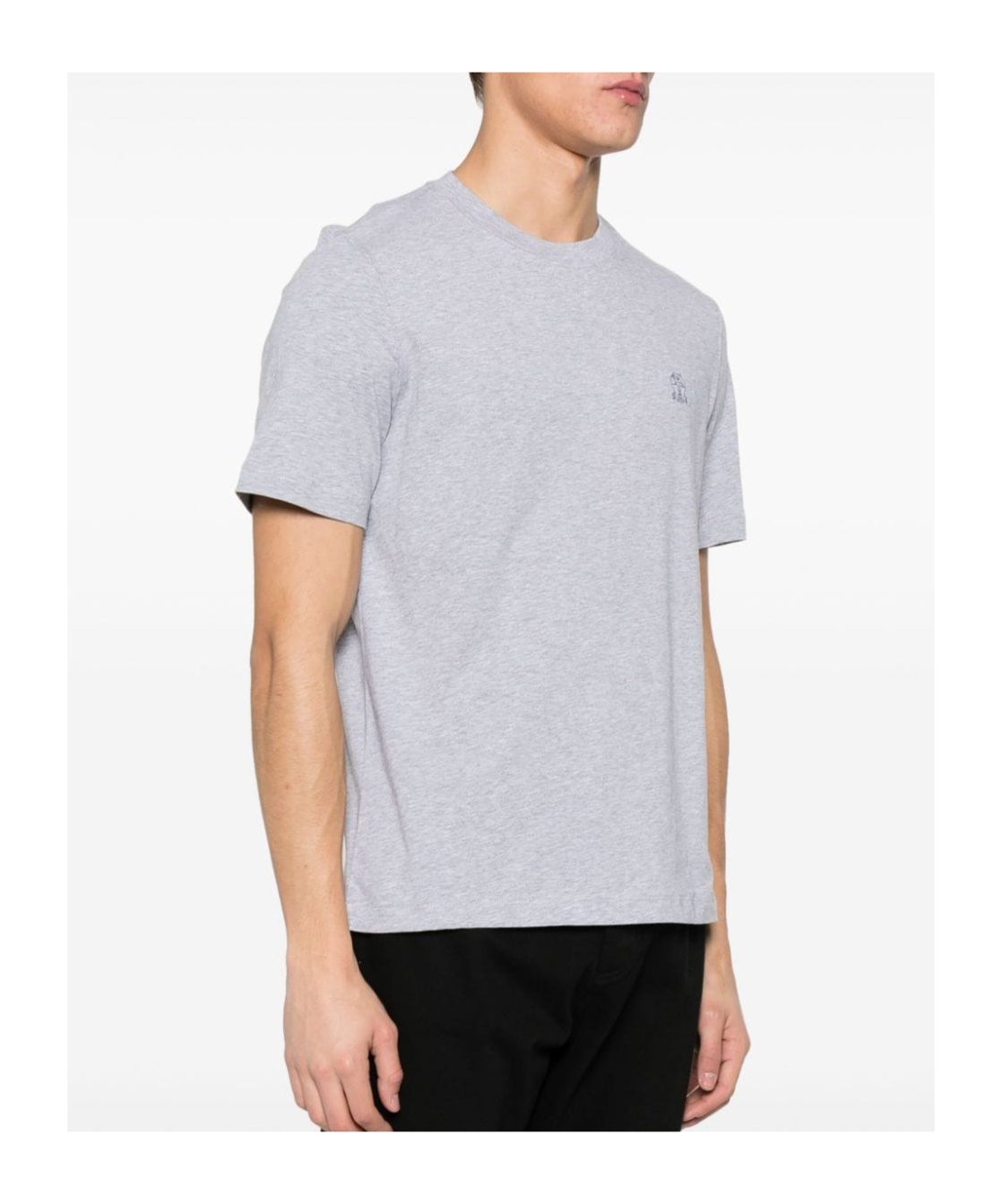 Brunello Cucinelli Logo Printed Crewneck T-shirt In White