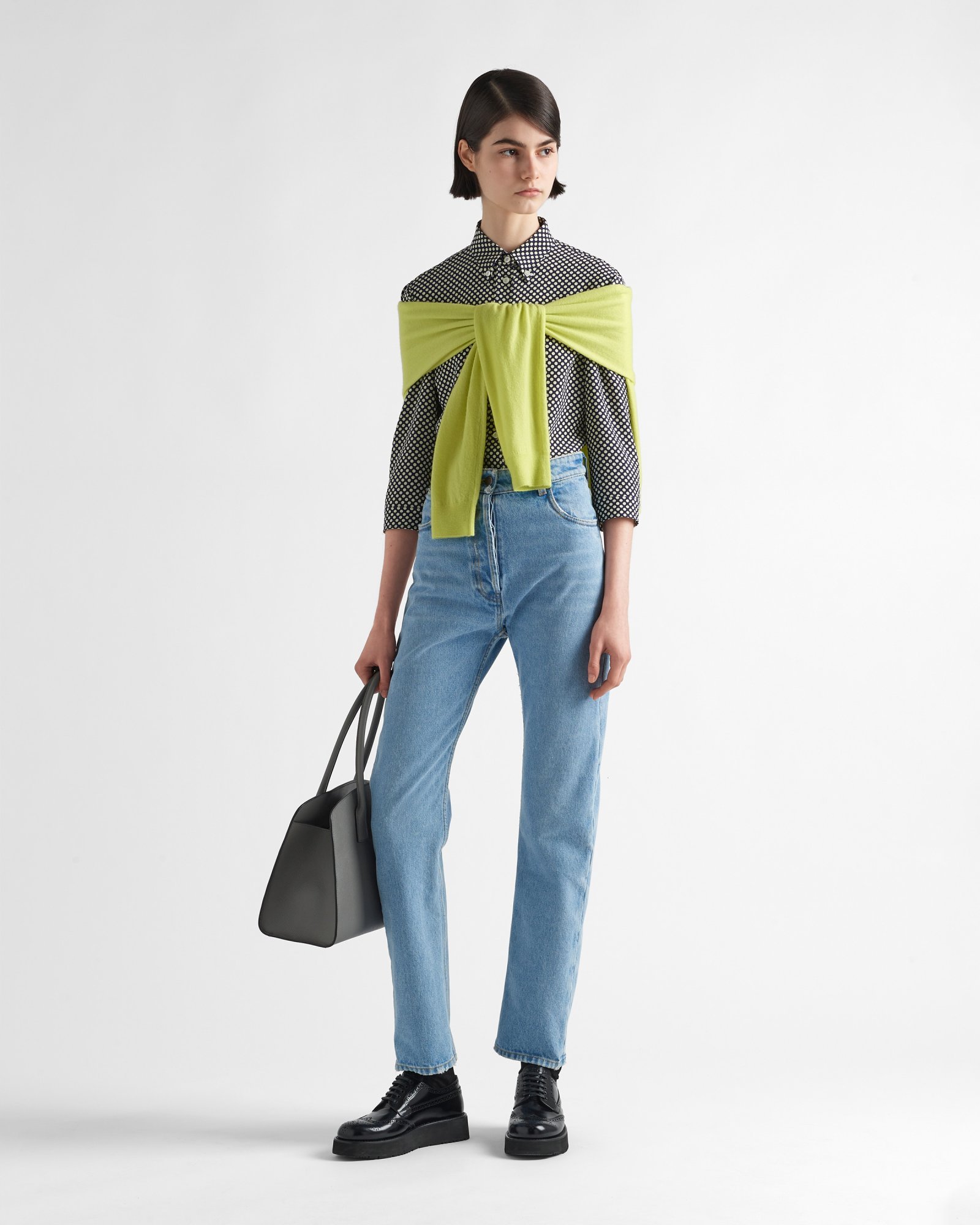 Prada Crew-neck Cashmere Jumper In Green